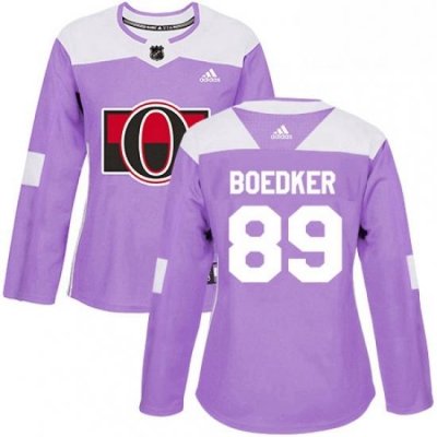 Womens Adidas Ottawa Senators 89 Mikkel Boedker Authentic Purple Fights Cancer Practice NHL Jersey