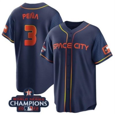 Youth Houston Astros 3 Jeremy Pena Navy 2022 World Series Champions City Connect Stitched BaseballJersey