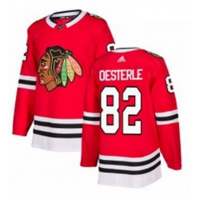 Youth Adidas Chicago Blackhawks 82 Jordan Oesterle Authentic Red Home NHL Jersey