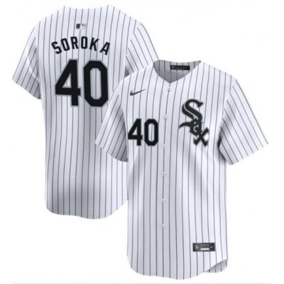 Men Chicago White Sox 40 Michael Soroka White Home Limited Stitched Baseball Jersey