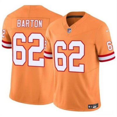 Men Tampa Bay Buccaneers 62 Graham Barton Orange 2024 Draft F U S E  Throwback Limited Stitched Jersey