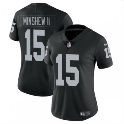 Women Las Vegas Raiders 15 Gardner Minshew II Black Vapor Stitched Jersey