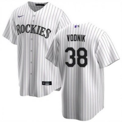 Men Colorado Rockies 38 Victor Vodnik White Cool Base Stitched Baseball Jersey