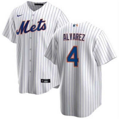 Men NeW York Mets 4 Francisco A1lvarez White Cool Base Stitched Baseball Jersey