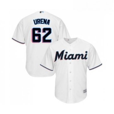 Youth Miami Marlins 62 Jose Urena Replica White Home Cool Base Baseball Jersey