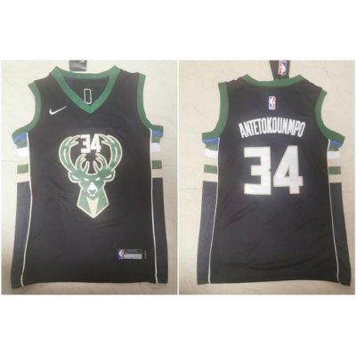 Youth Bucks 34 Giannis Antetokounmpo Black Youth Nike Swingman Jersey