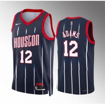 Men Houston Rockets 12 Steven Adams Navy Classic Edition Stitched Jersey