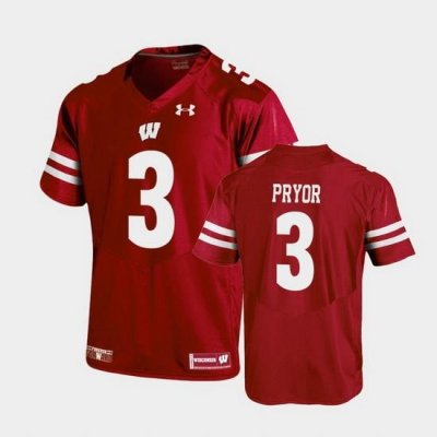 Men Wisconsin Badgers Kendric Pryor Replica Red Football Jersey