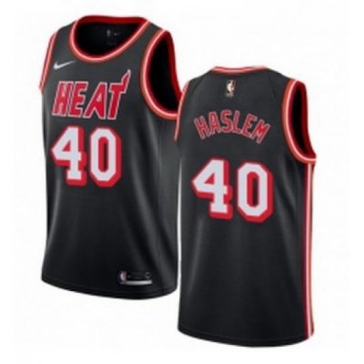 Youth Nike Miami Heat 40 Udonis Haslem Swingman Black Black Fashion Hardwood Classics NBA Jersey