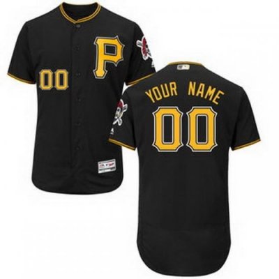 Men Women Youth All Size Pittsburgh Pirates Majestic Alternate Black Flex Base Authentic Collection Custom Jersey