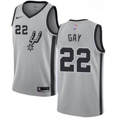 Womens Nike San Antonio Spurs 22 Rudy Gay Authentic Silver Alternate NBA Jersey Statement Edition