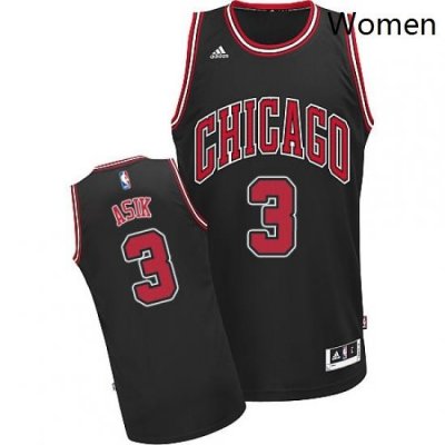 Womens Adidas Chicago Bulls 3 Omer Asik Swingman Black Alternate NBA Jersey