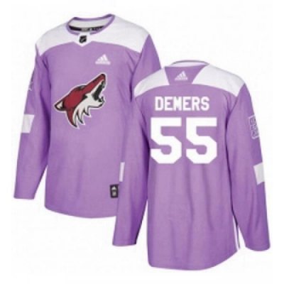 Youth Adidas Arizona Coyotes 55 Jason Demers Authentic Purple Fights Cancer Practice NHL Jersey