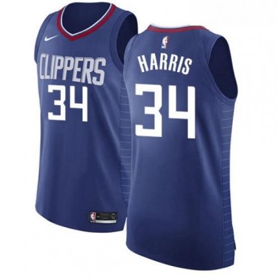 Youth Nike Los Angeles Clippers 34 Tobias Harris Authentic Blue Road NBA Jersey Icon Edition