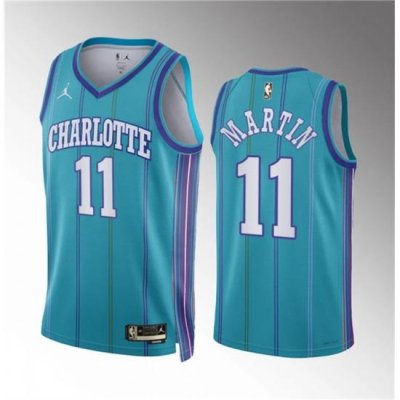 Men Charlotte Hornets 11 Cody Martin Teal 2023 24 Classic Edition Stitched Basketball Jersey