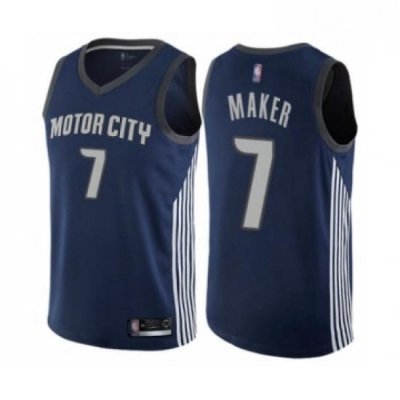 Womens Detroit Pistons 7 Thon Maker Swingman Navy Blue Basketball Jersey City Edition