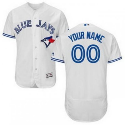 Men Women Youth All Size Toronto Blue Jays Majestic Home Flex Base Custom Jersey White