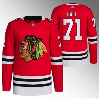 Men Chicago Blackhawks 71 Taylor Hall Red Stitched Hockey Jersey