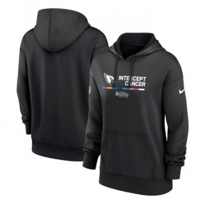 Women Arizona Cardinals 2022 Black NFL Crucial Catch Therma Performance Pullover Hoodie