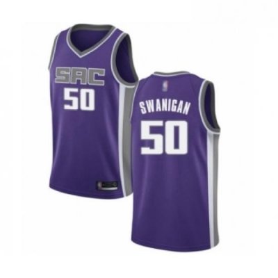 Youth Sacramento Kings 50 Caleb Swanigan Swingman Purple Basketball Jersey Icon Edition