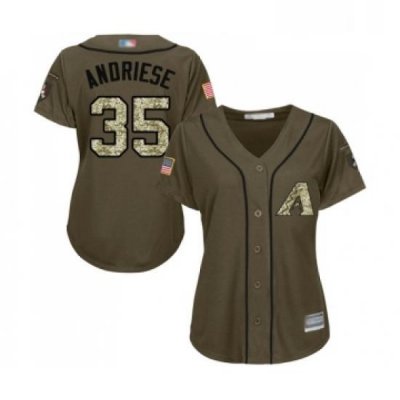 Womens Arizona Diamondbacks 35 Matt Andriese Authentic Green Salute to Service Baseball Jersey