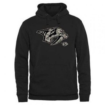 Men Nashville Predators Black Rink Warrior Pullover Hoodie