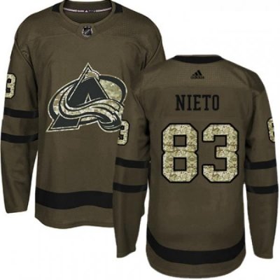 Youth Adidas Colorado Avalanche 83 Matt Nieto Premier Green Salute to Service NHL Jersey