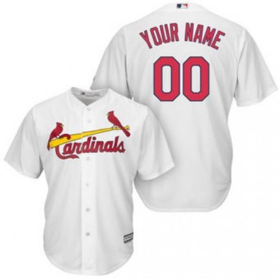 Men Women Youth All Size St.Louis Cardinals Customized Cool Base Jersey White 3