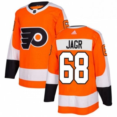 Mens Adidas Philadelphia Flyers 68 Jaromir Jagr Premier Orange Home NHL Jersey