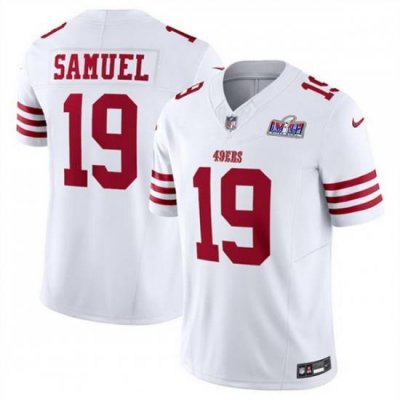 Youth San Francisco 49ers 19 Deebo Samuel White Throwback 2023 F U S E  Vapor Untouchable Limited Stitched Football 2024 Super Bowl LVIII Jersey