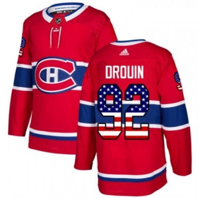 Youth Adidas Montreal Canadiens 92 Jonathan Drouin Authentic Red USA Flag Fashion NHL Jersey