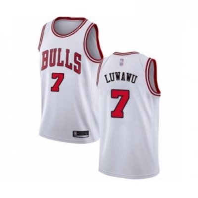 Womens Chicago Bulls 7 Timothe Luwawu Swingman White Basketball Jersey Association Edition