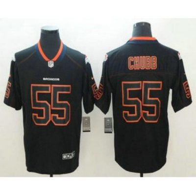 Men Denver Broncos 55 Bradley Chubb 2018 Black Lights Out Color Rush Stitched NFL Nike Limited Jersey