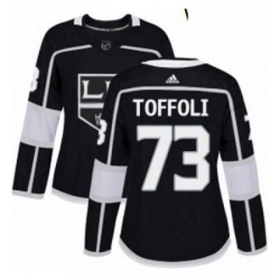 Womens Adidas Los Angeles Kings 73 Tyler Toffoli Authentic Black Home NHL Jersey