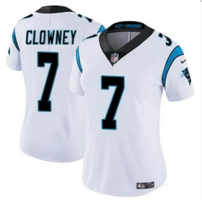 Women Carolina Panthers 7 Jadeveon Clowney White Stitched Jersey