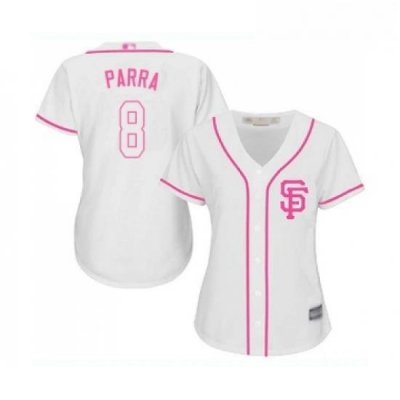 Womens San Francisco Giants 8 Gerardo Parra Replica White Fashion Cool Base Baseball Jersey