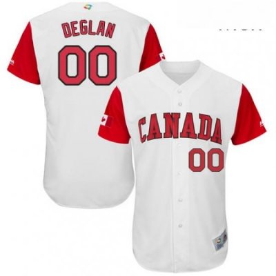 Mens Canada Baseball Majestic 00 Kellin Deglan White 2017 World Baseball Classic Authentic Team Jersey