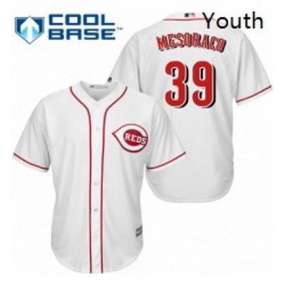 Youth Majestic Cincinnati Reds 39 Devin Mesoraco Replica White Home Cool Base MLB Jersey