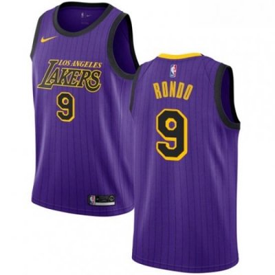 Youth Nike Los Angeles Lakers 9 Rajon Rondo Swingman Purple NBA Jersey City Edition