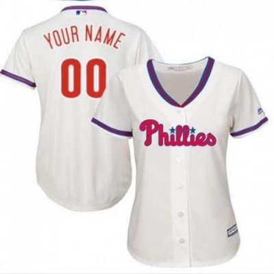 Men Women Youth All Size Philadelphia Phillies Cool Base Custom MLB Jersey White