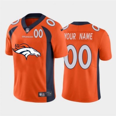 Men Women Youth Toddler Denver Broncos Orange Custom Men Nike Big Team Logo Player Vapor Limited NFL Jersey