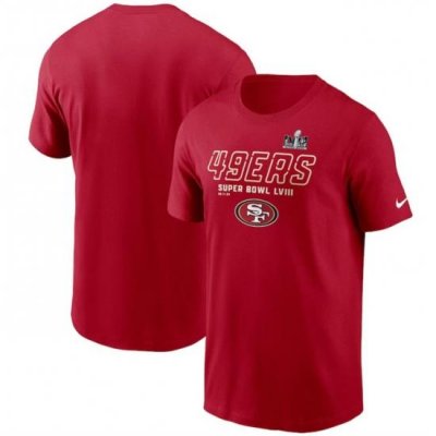 Men San Francisco 49ers Scarlet Super Bowl LVIII Iconic T Shirt