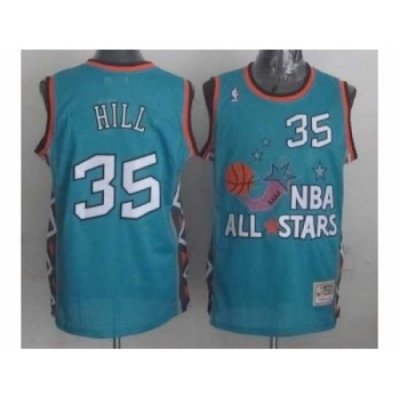 NBA 96 All Star #35 Hill Blue Jerseys