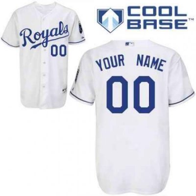 Men Women Youth All Size Kansas City Royals Cool Base Custom Jerseys White