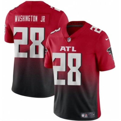 Men Atlanta Falcons 28 Carlos Washington Jr Red Black Vapor Untouchable Limited Stitched Football Jersey