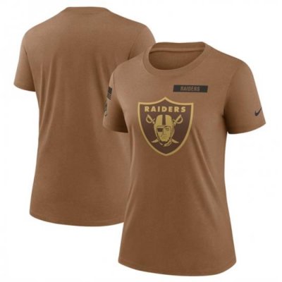 Women Las Vegas Raiders 2023 Brown Salute To Service Legend Performance T Shirt Run Small