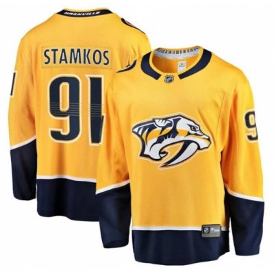 Men Nashville Predators 91 Steven Stamkos Gold Breakaway Home Stitched Jersey