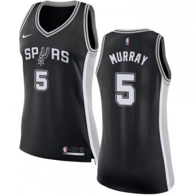 Womens Nike San Antonio Spurs 5 Dejounte Murray Authentic Black Road NBA Jersey Icon Edition