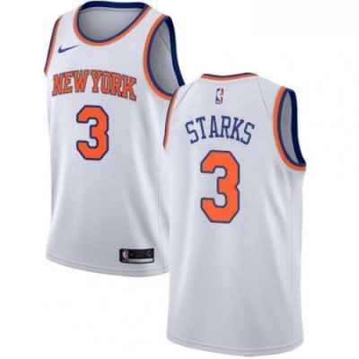 Womens Nike New York Knicks 3 John Starks Swingman White NBA Jersey Association Edition