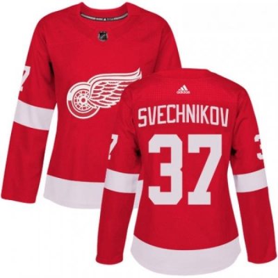 Womens Adidas Detroit Red Wings 37 Evgeny Svechnikov Premier Red Home NHL Jersey